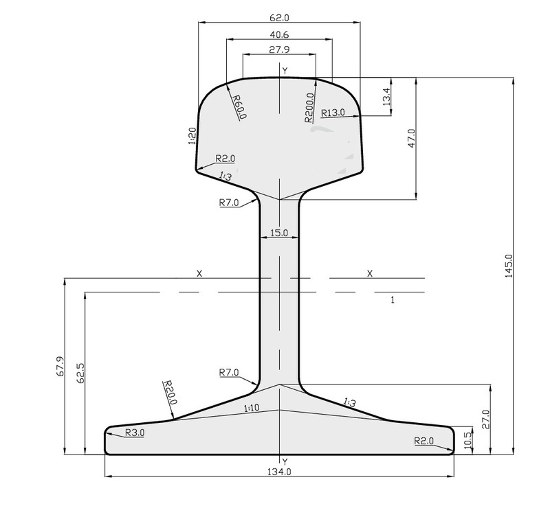 Steel Rails 46E2 EN 13674-1